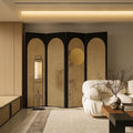 New chinoiserie screen foldablemovable living room entrance tea room bedroom bedside folding screen bamboo moon