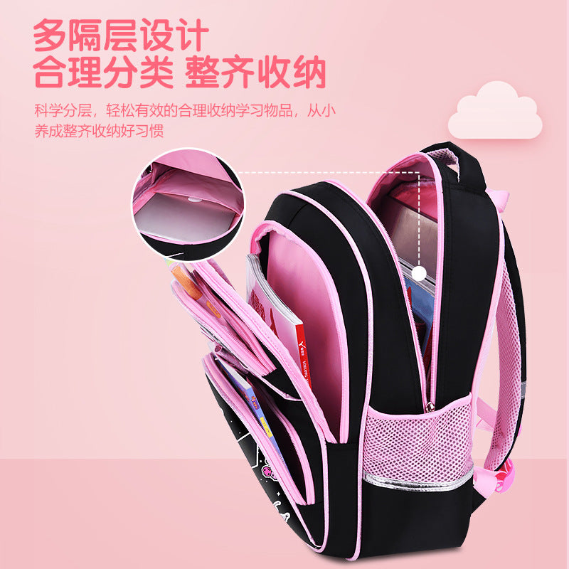 Schoolbag for 1-3-6 grade kids female primary school students 6-9-12 years old large capacity ultra-light backpack to reduce burden