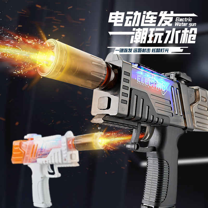 new product popular popular handheld fully automatic fire-breathing reloading electric children's water gun toy street stall wholesale