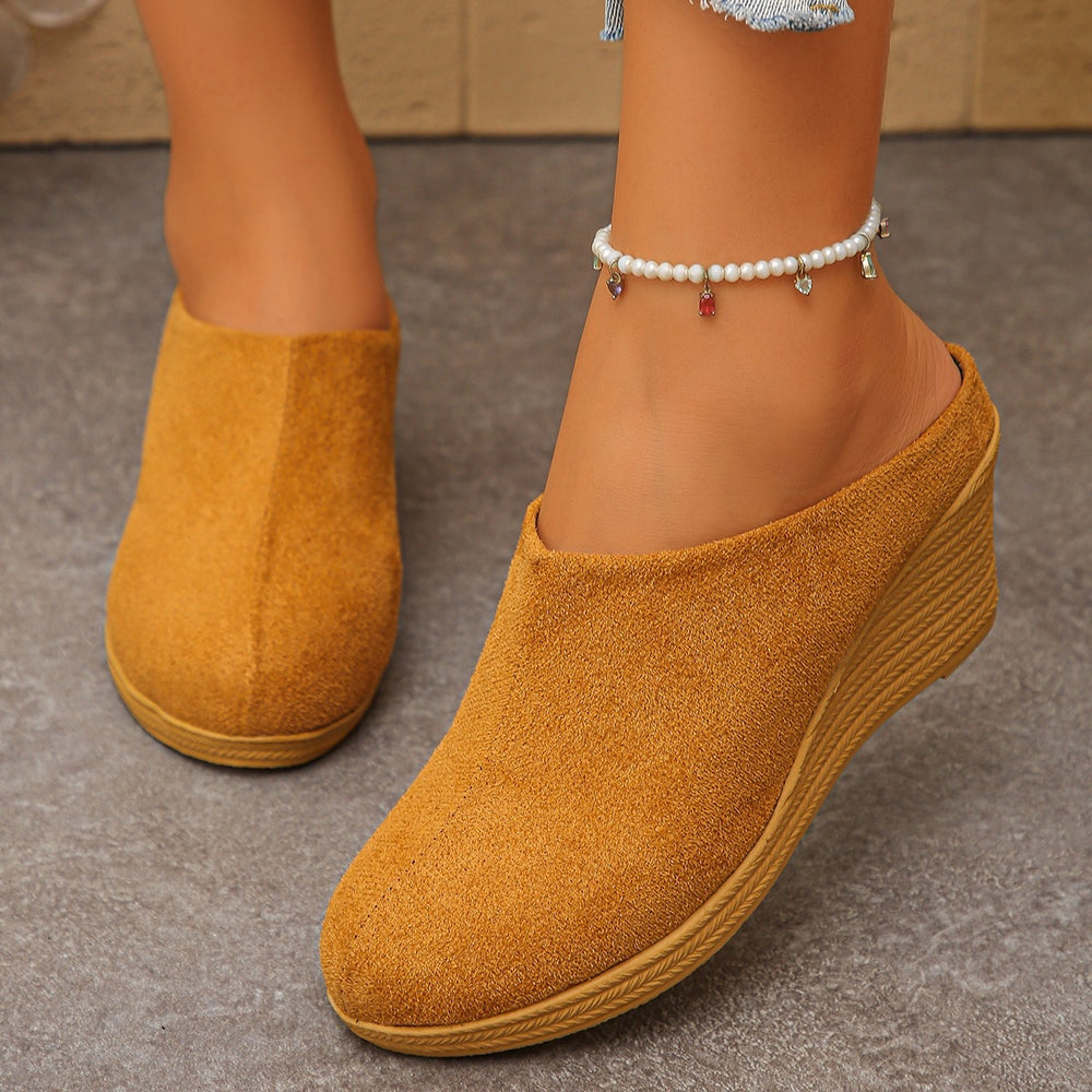summer new arrival: plus size women's casual comfort slip-on wedge sandals - wholesale