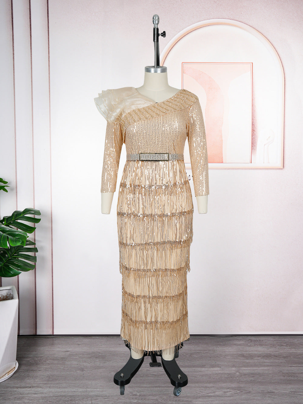 african women's clothing plus size new arrivalins  fashionexportsexy tassel dinner sequindress