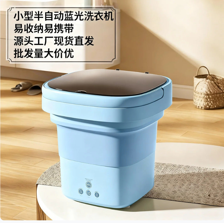 Mini semi-automatic portable folding washing machine - ideal for baby clothes, underwear, and socks