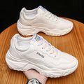 Men's 2025 spring new arrival: korean style trendy white sneakers - versatile, breathable, height increasing, running, casual, athletic, and chunky dad shoes