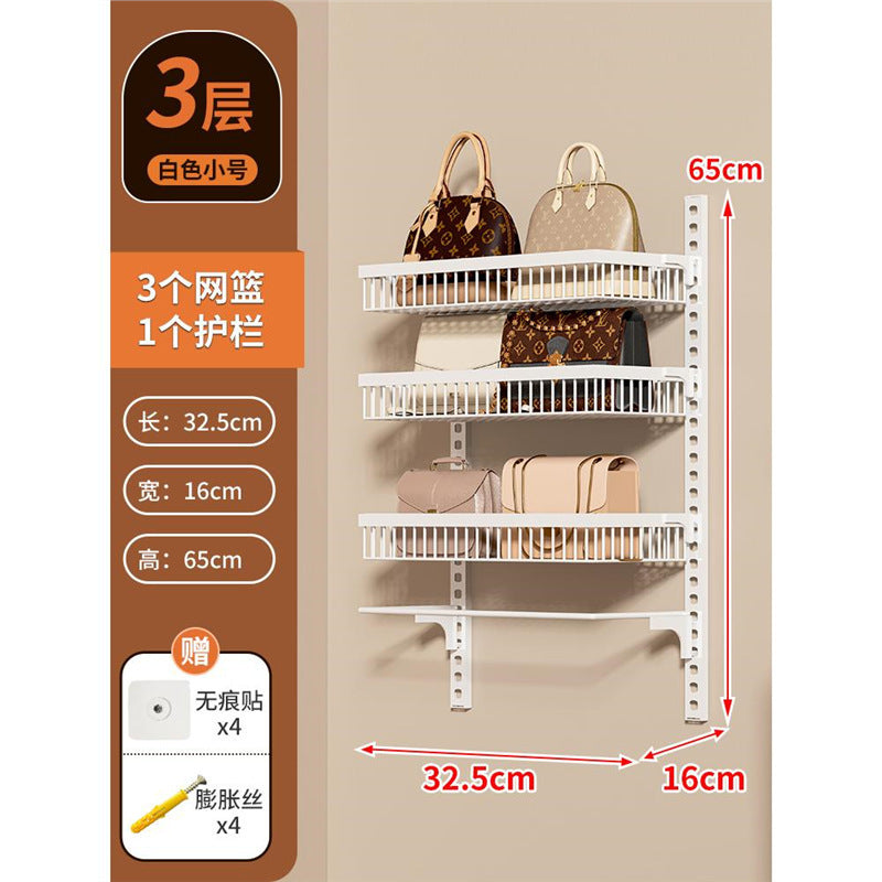 No-drill door back organizer, narrow gap wall-mounted multi-tier shelf, bathroom wall storage rack, toilet cabinet side organizer