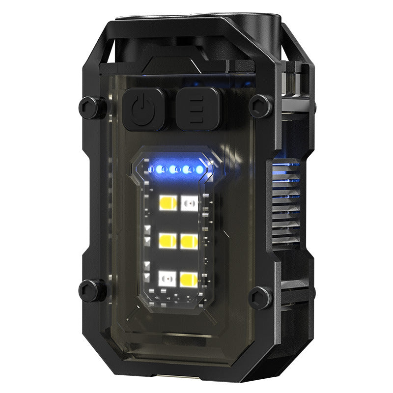 Cross-border new LED flashlight Type-C charging rotatable lamp head with magnetic multi-function keychain light