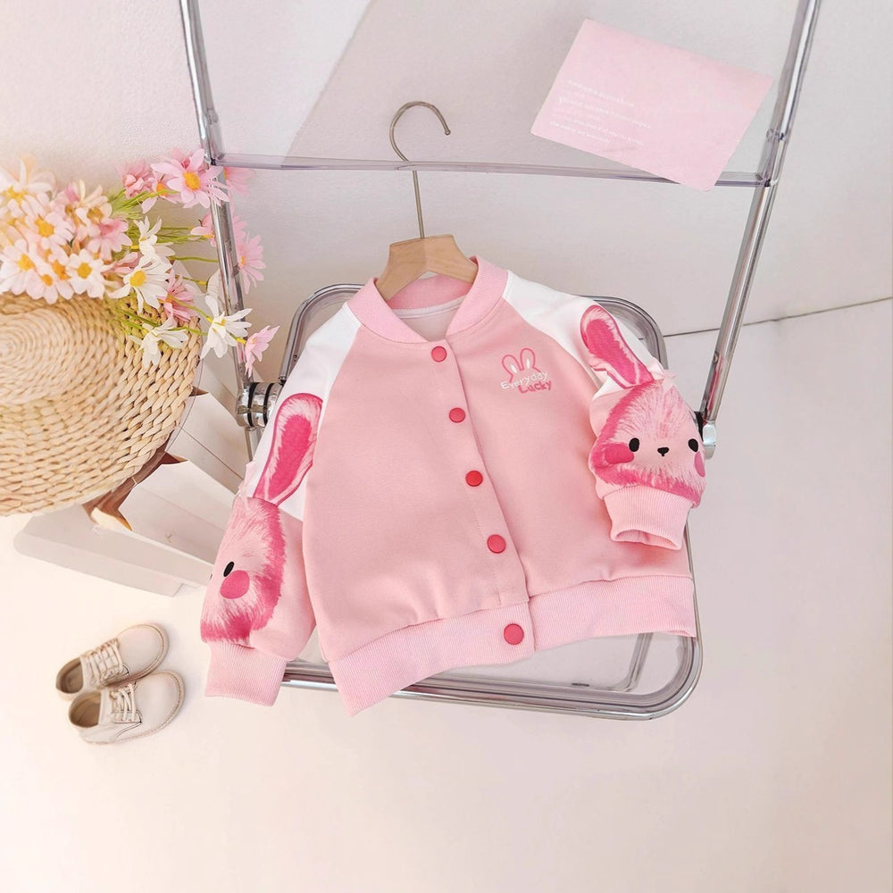 【dropshipping】 spring/autumn new arrivals: cute girls' baseball jacket - stylish baby top
