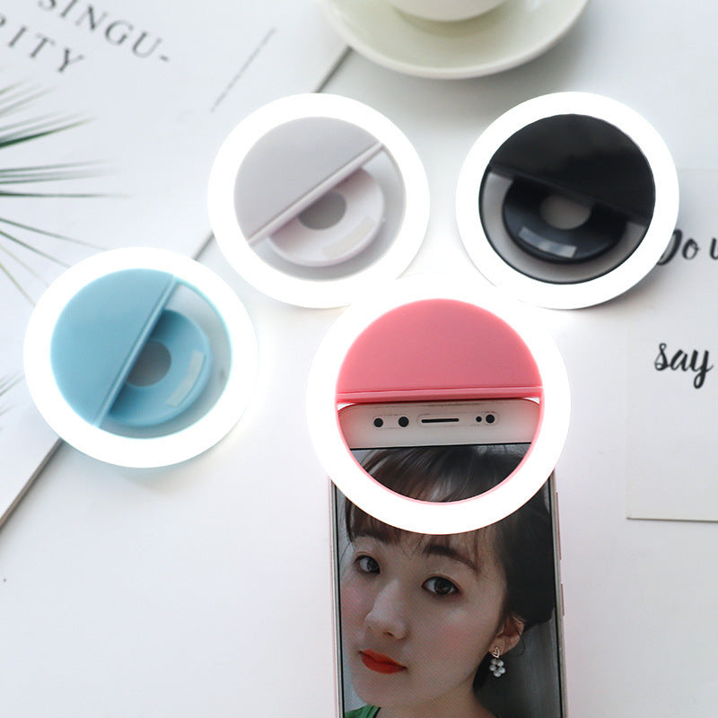 Mobile phone beauty fill light rk12 selfie led portable clip round rechargeable fill light night light flash