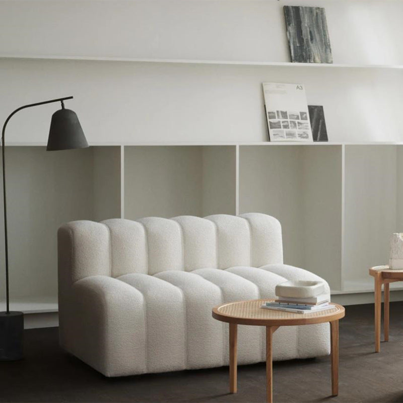 Nordic modern modular fabric living room sofa italian minimalist light luxury piano key creative lambswool sofa set