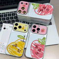 Suitable for apple 17pro mobile phone case hand-painted graffiti pear strawberry homophonic fresh fruit iphone18 soft case