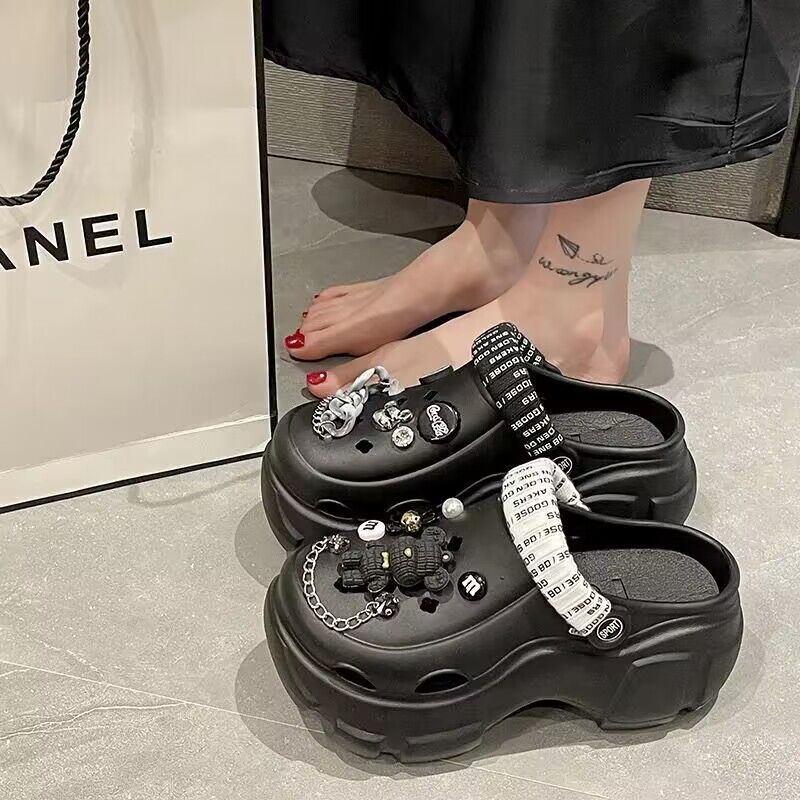 "eva clogs for women - 2024 new summer collection: chunky platform, height-boosting, trendy beach sandals"