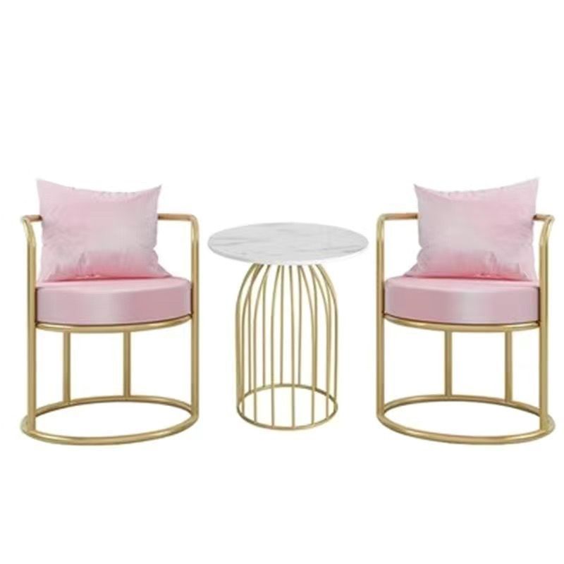 Cream style balcony table and chair three-piece set tea table and chair combination for home small apartmentaccessible luxury creative negotiation b&b table and chair