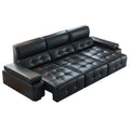 High-back lawrence sofa, first-layer cowhide straight-row leather sofa, large apartment classy living room, electric sofa