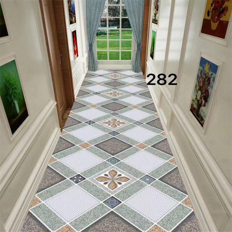 Minimalist modern 3d printed non-slip hallway carpet, hotel, mall, lobby, aisle floor mat roll, home use