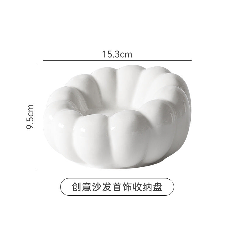 Stylish desktop internet celebrity photo props jewelry storage ceramic tray key ring storage creative display