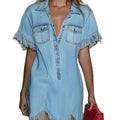 denim dress women's summerhigh waist skirt new arrivalretrostraight-legloosecasual medium long