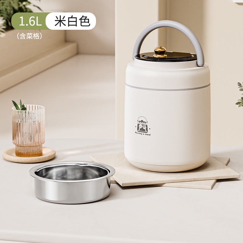 Stainless steel double-layer insulated lunch box, insulated lunch bucket, canteen food carrier, office worker meal delivery, multi-layer food container, gift