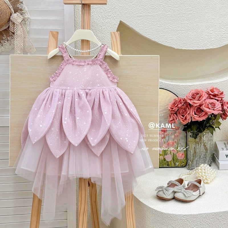 【clearance】girls' summer new collection: floral fairy princess sundress - ultra-fairy princess dress