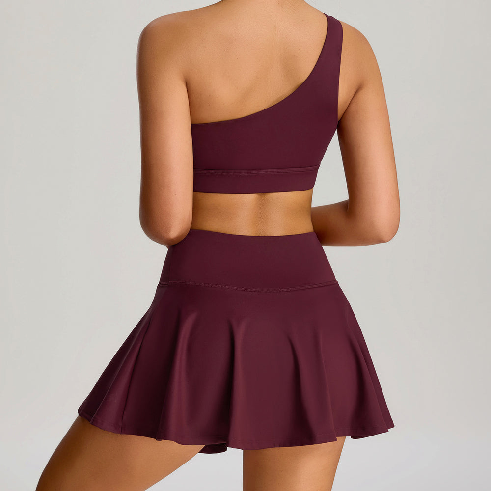 Fashionnew arrival tennis skirt suit women's badminton running yoga short skirt suitfashion tape fitness sports skirt pants