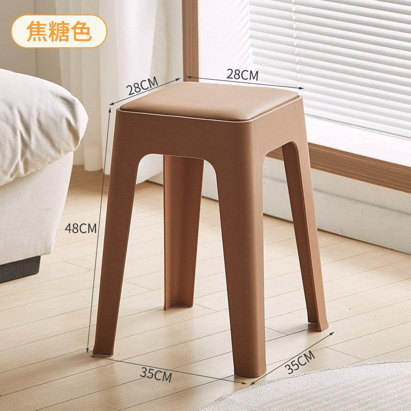 Extra thick plastic stool thickenedfor homemoderncasual living room stackable long sitting plaid chair tall round stool bench