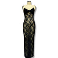 Aliexpress european and american women's clothing  spring new lace maxi dress, ruffled cami dress, slim-fit bodycon dress for women