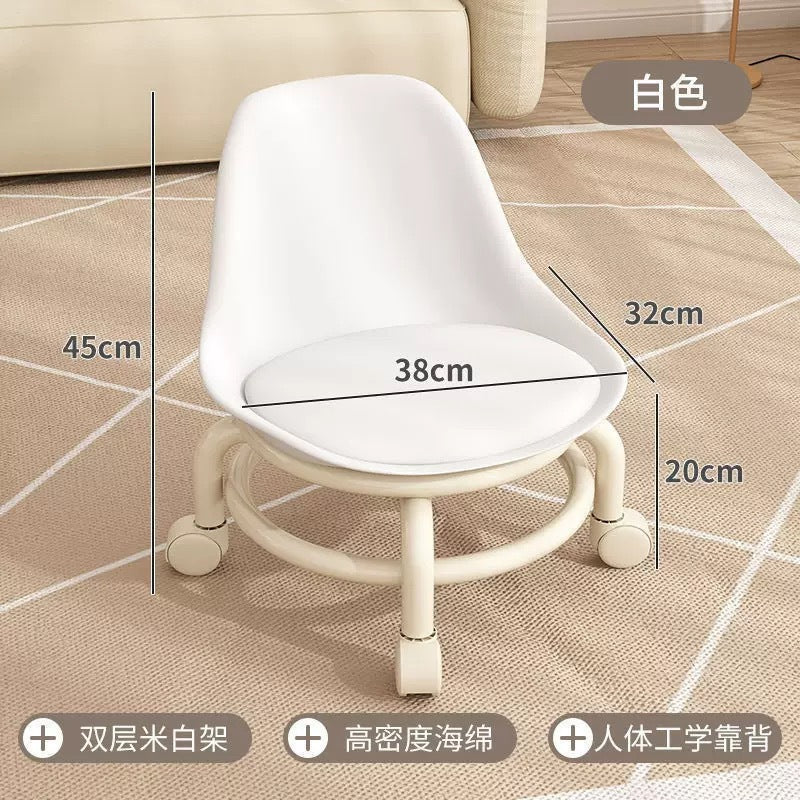Acrylic stool silent transparent universal wheel children's toddler home stool net red with baby small chair pulley low stool