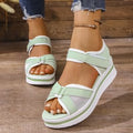 Summer new arrival: plus-size platform sandals for women - european & american style, cross-border supply, flat sandals with velcro closure, beach sandals