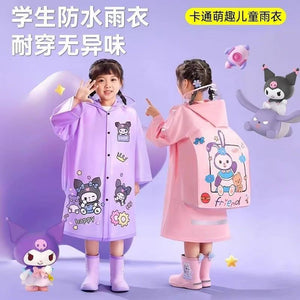 Kids' raincoat with backpack space - cartoon rain poncho for boys and girls - perfect for kindergarten, elementary school, and commuting - full body rain gear for heavy rain