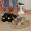 new arrival heel height 9cm size difference 0.5 weight 345g wedge slippers foreign trade women's shoes   dropshipping