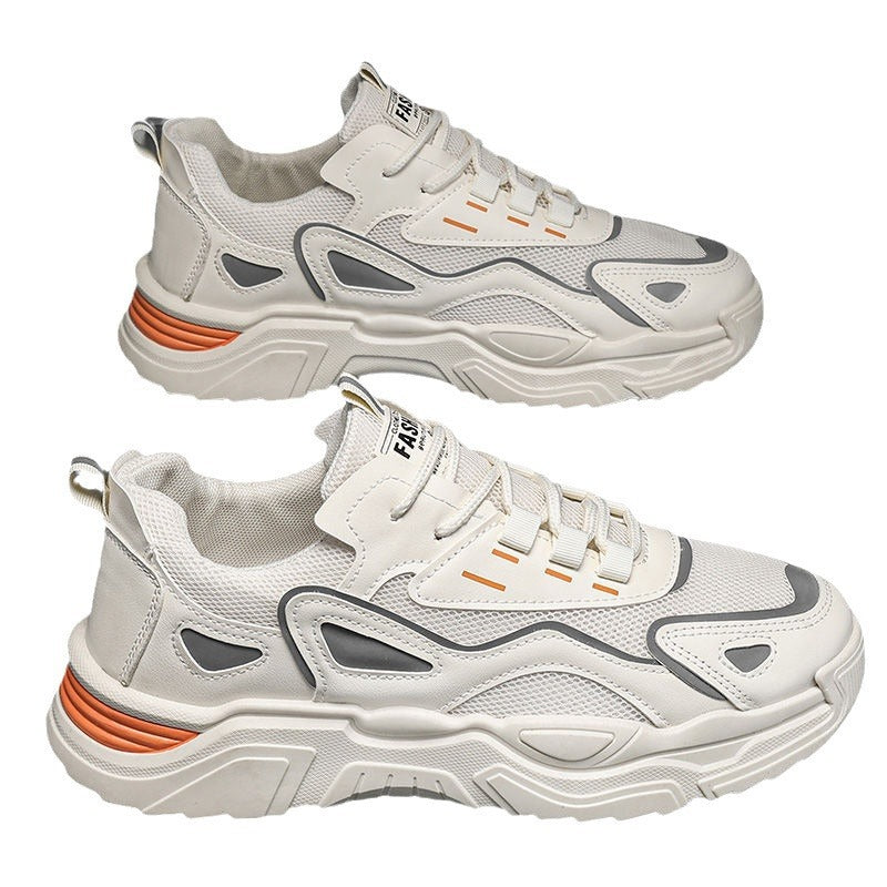 Men's shoes 2025 new trendy winter breathable athletic casual shoes running versatile student mesh height increasing chunky sneakers