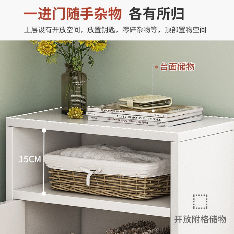 Shoe cabinet narrow and high vertical door household multi-layer storage integrated against the wall 2025 new home entrance indoor shoe rack