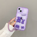 Suitable for huawei honor 70 purple bear mobile phone case, enjoy 30plus anti-fall transparent protective case honor 70