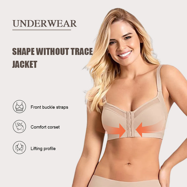 Wow, sports bra, women's shock-proof and anti-sagging running shaping, high-strength front buckle, beautiful back, and large-size women's underwear.