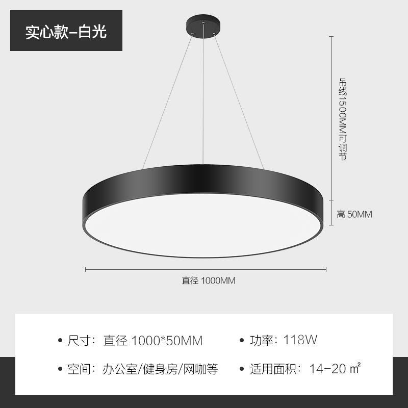 Round led pendant light - ideal for shopping malls, supermarkets, gyms, offices, and industrial spaces - hollow round design