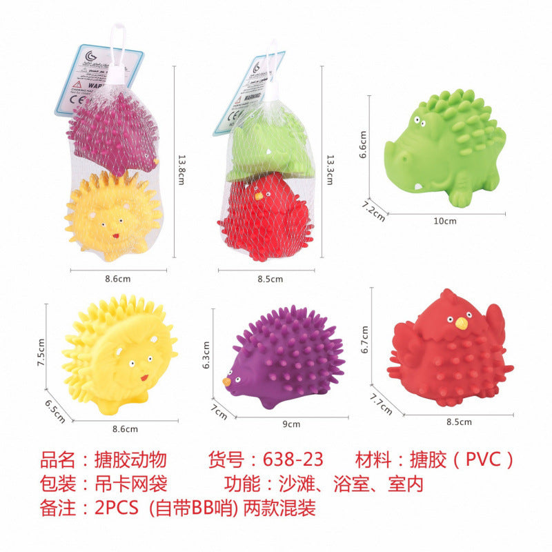 Cross-border export straw glue stacking music water spray marine animal assembly building block children's perception bath bathroom toys