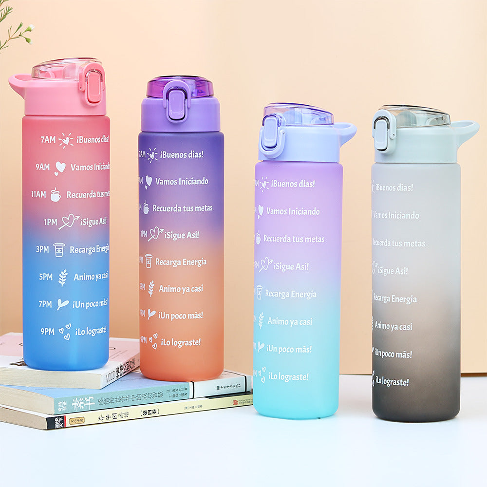 Factory customized sports water bottle portable tumbler fitness plastic water jug large capacity drop-proof cross-border straw cup