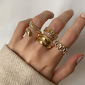 Electroplated ring set wholesale - european & american cross-border jewelry - unique, statement-making, vintage-inspired, gold-plated, high-end knuckle rings for women