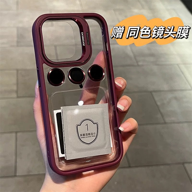 U1 lens cover holder suitable for iphone17pro apple 15 high transparency mobile phone case 16promax with lens film