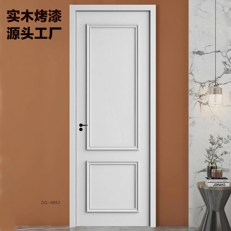 Multi-layer indoor white wooden door room door bedroom door suit soundproof room door swing door solid wood composite single door