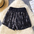 Heavy sequin sparklingshorts women's elastic waist easiest for matchslimming looka-line loose pants summernew arrival crotch casual pants