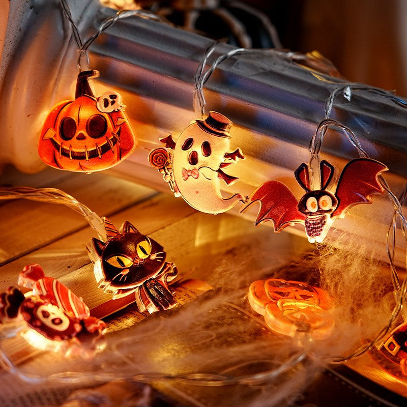 Halloween decorative pumpkin lights led light string small battery holiday flashing light atmosphere usb light strip arrangement props