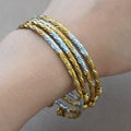 Wholesale cross-border middle eastern gold-plated cuff bangle, one-size-fits-all two-tone bracelet, bridal party gift