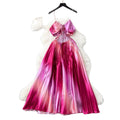 Vacation-style dress for women,  summer collection: designer cutout, cropped cami, high-waisted, slimming, ombre maxi dress