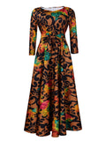 Brown black floral