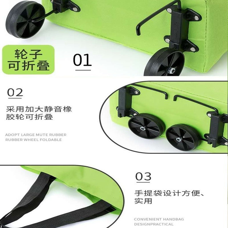 Shopping bag shopping cart with wheels Portable hand-pulled bag Retractable dual-purpose shopping bag Shopping bag Travel trolley