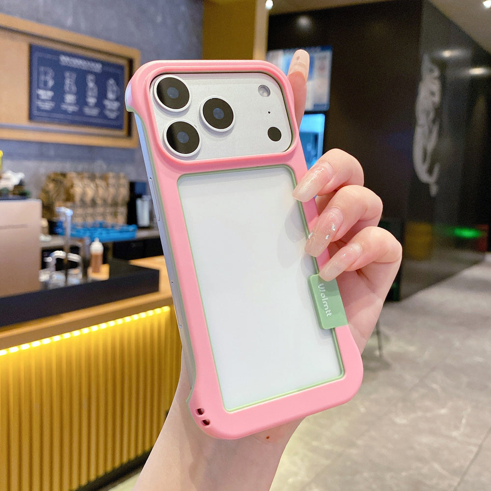 Macaron hollow borderless phone case for iphone 16, soft shell apple 17, heat dissipation anti-drop protective cover 13