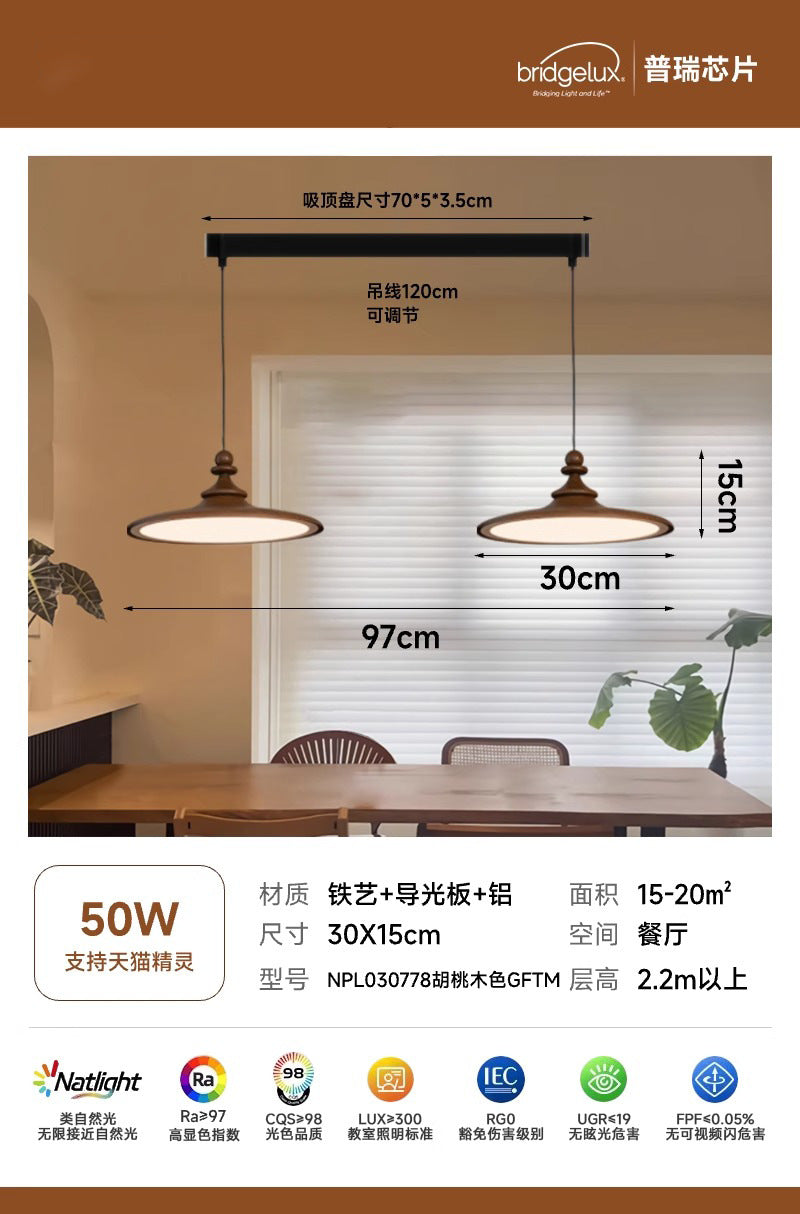 Medieval restaurant double-headed chandelier 2025 new French retro dining table lamp chess player round table lamp flying saucer lighting