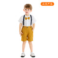 European and american style ins-inspired boys' outfit set: stand collar short sleeve top and shorts - wholesale baby suit for infants, toddlers, and young boys - summer collection