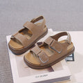 Girls' retro velcro sandals -  summer new arrivals: versatile, comfortable, and casual flat sandals for kids, perfect for beach and everyday wear
