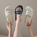 Women's summer new arrivals: unique chunky platform sequin slides - versatile indoor/outdoor non-slip thong sandals