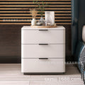 Bedside cabinet popular douyin new arrival leather art simple modern solid wood room master bedroom wholesale rock slab countertop